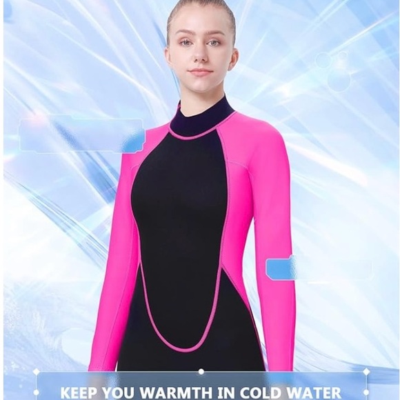 REALON Womens Small Wetsuits 2mm, Adult One Piece Full Body Long Sleeve - Picture 2 of 8